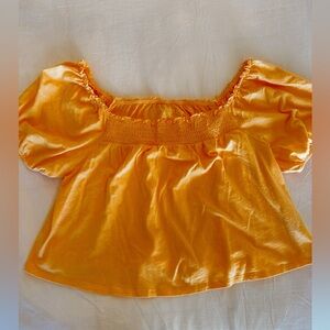 American Eagle Orange puff sleeve top women’s large
